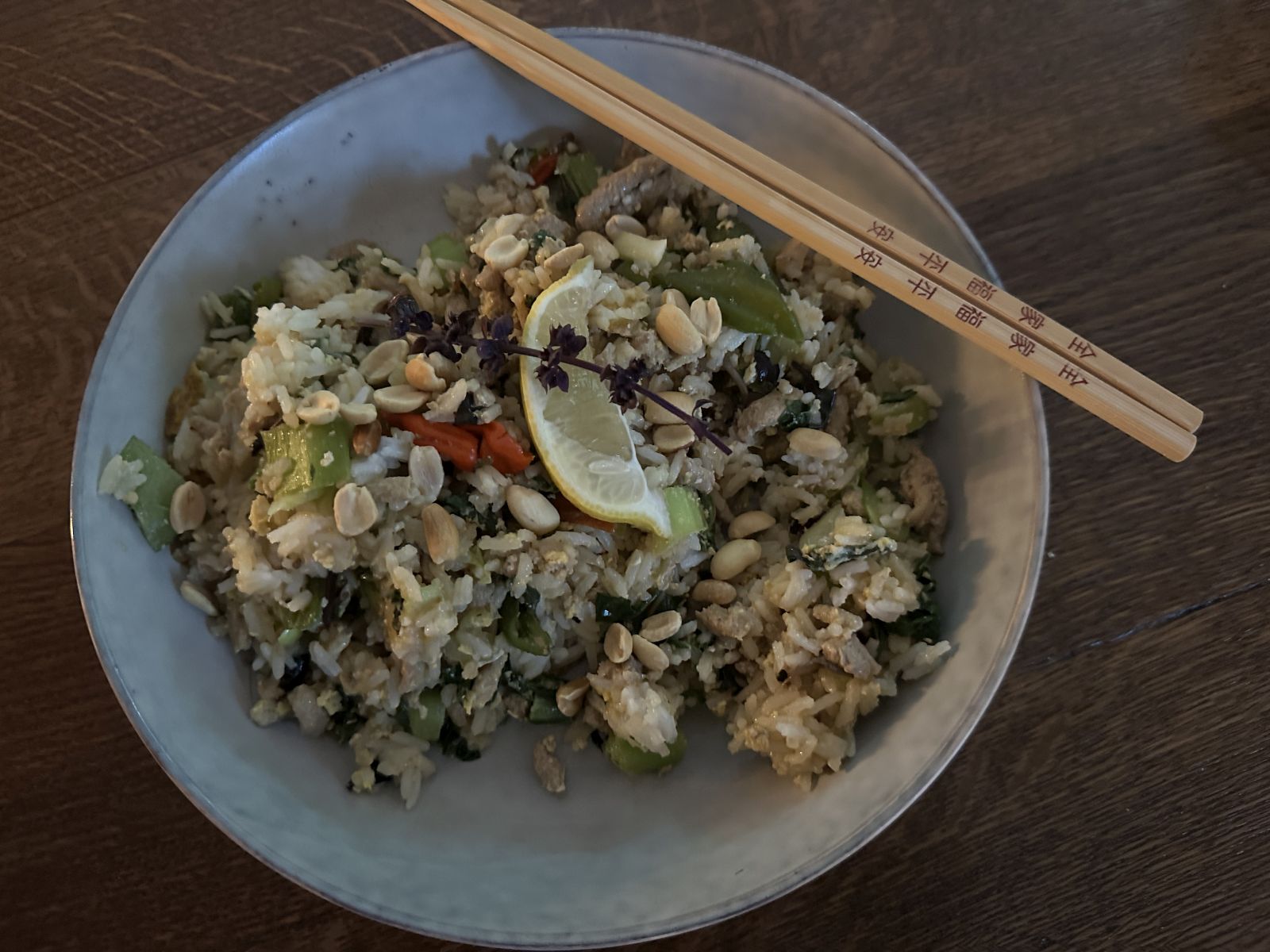 Red Basil Chicken Rice